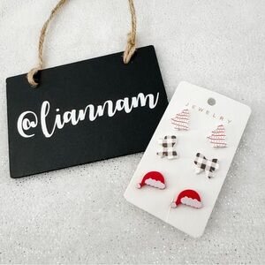 Set of 3 Festive Christmas Earrings